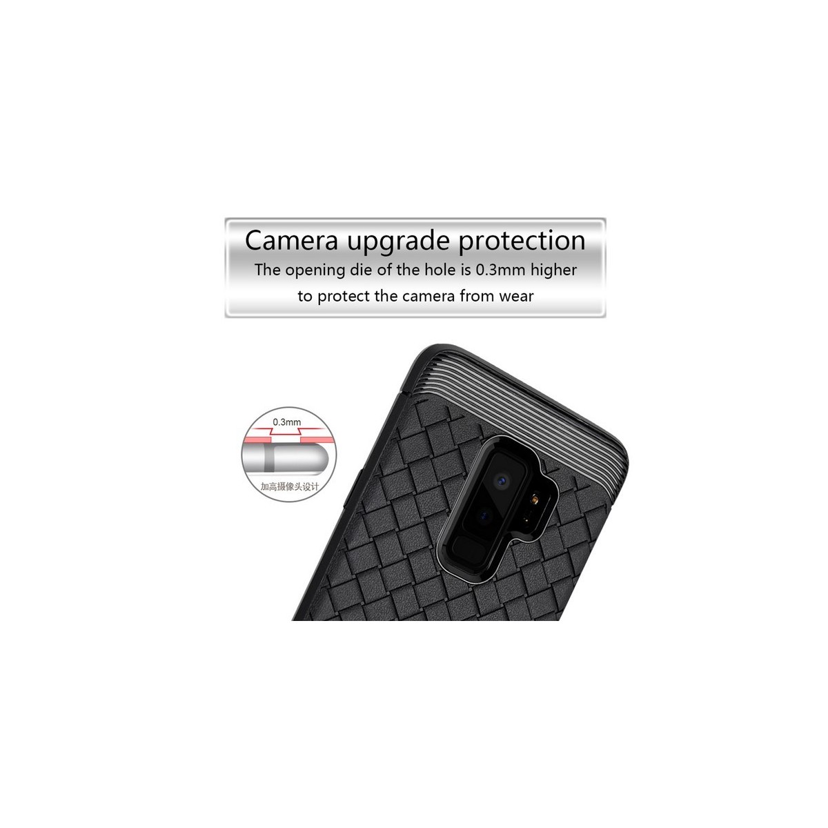Funda Gel Tpu Tipo Grid Negra para Samsung Galaxy S9 Plus