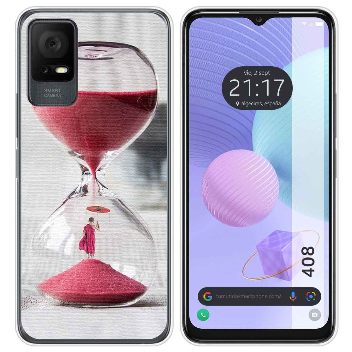 Funda Silicona para TCL 408 diseño Reloj Dibujos