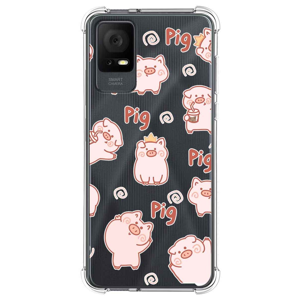 Funda Silicona Antigolpes para TCL 408 diseño Cerdos Dibujos