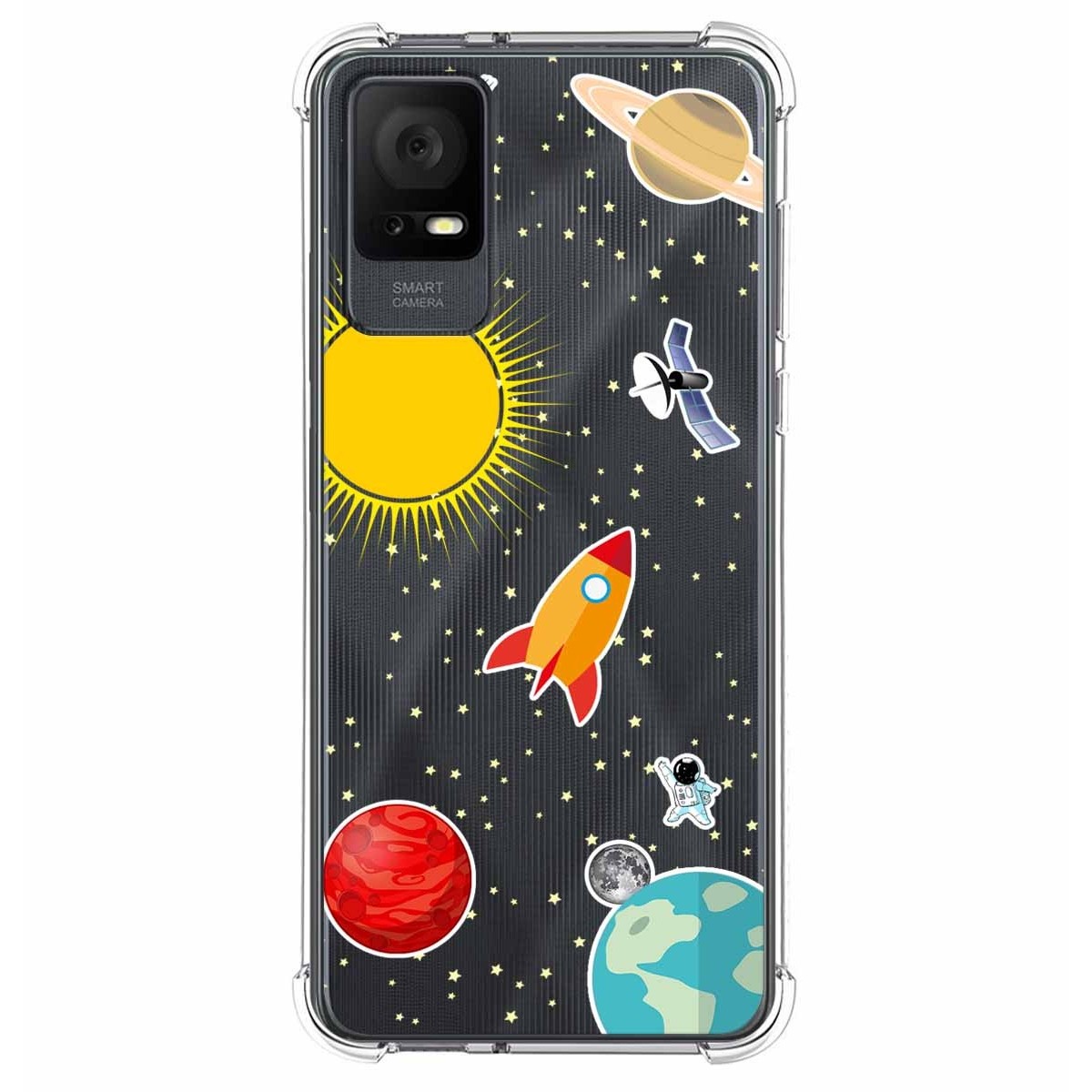 Funda Silicona Antigolpes para TCL 408 diseño Espacio Dibujos