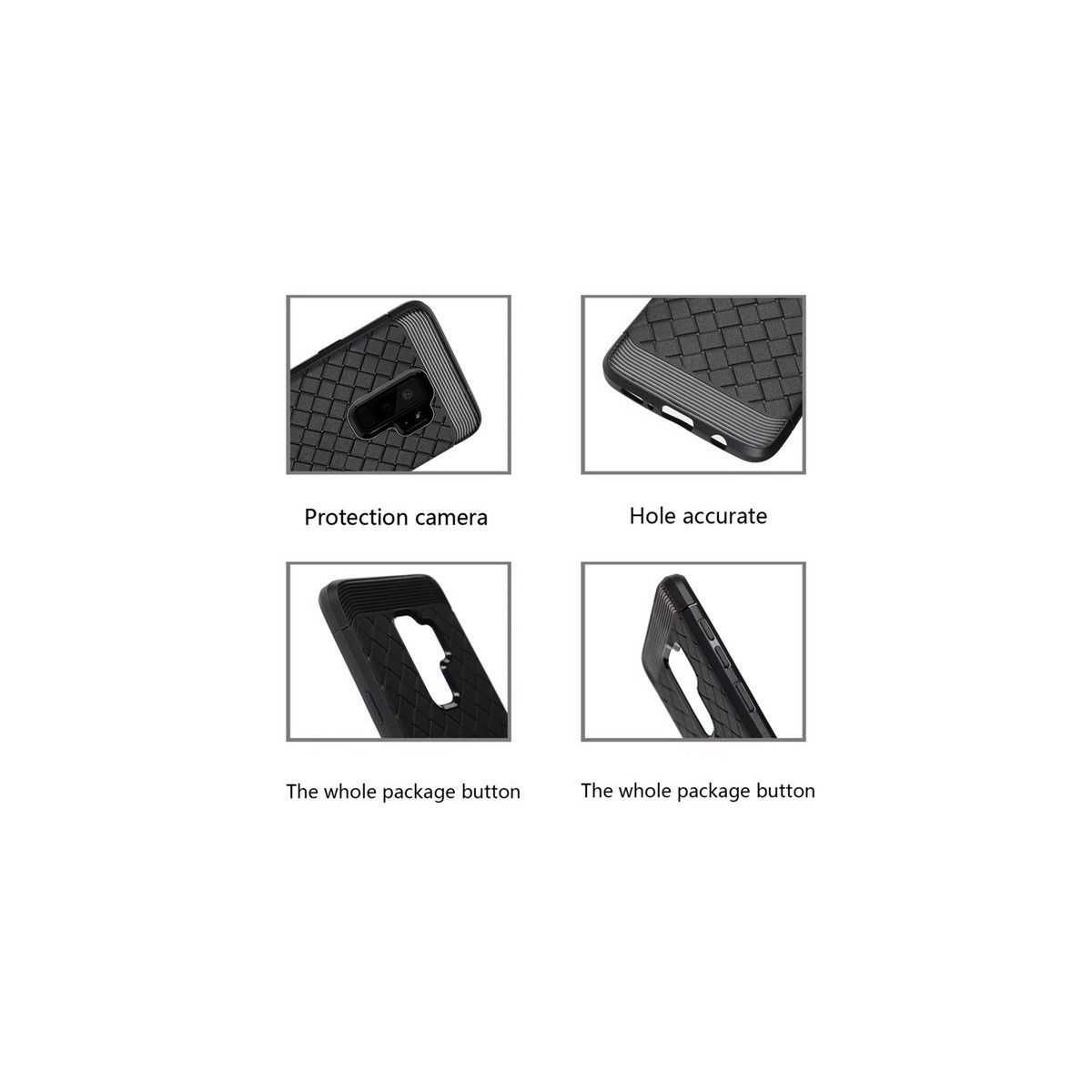 Funda Gel Tpu Tipo Grid Negra para Samsung Galaxy S9 Plus