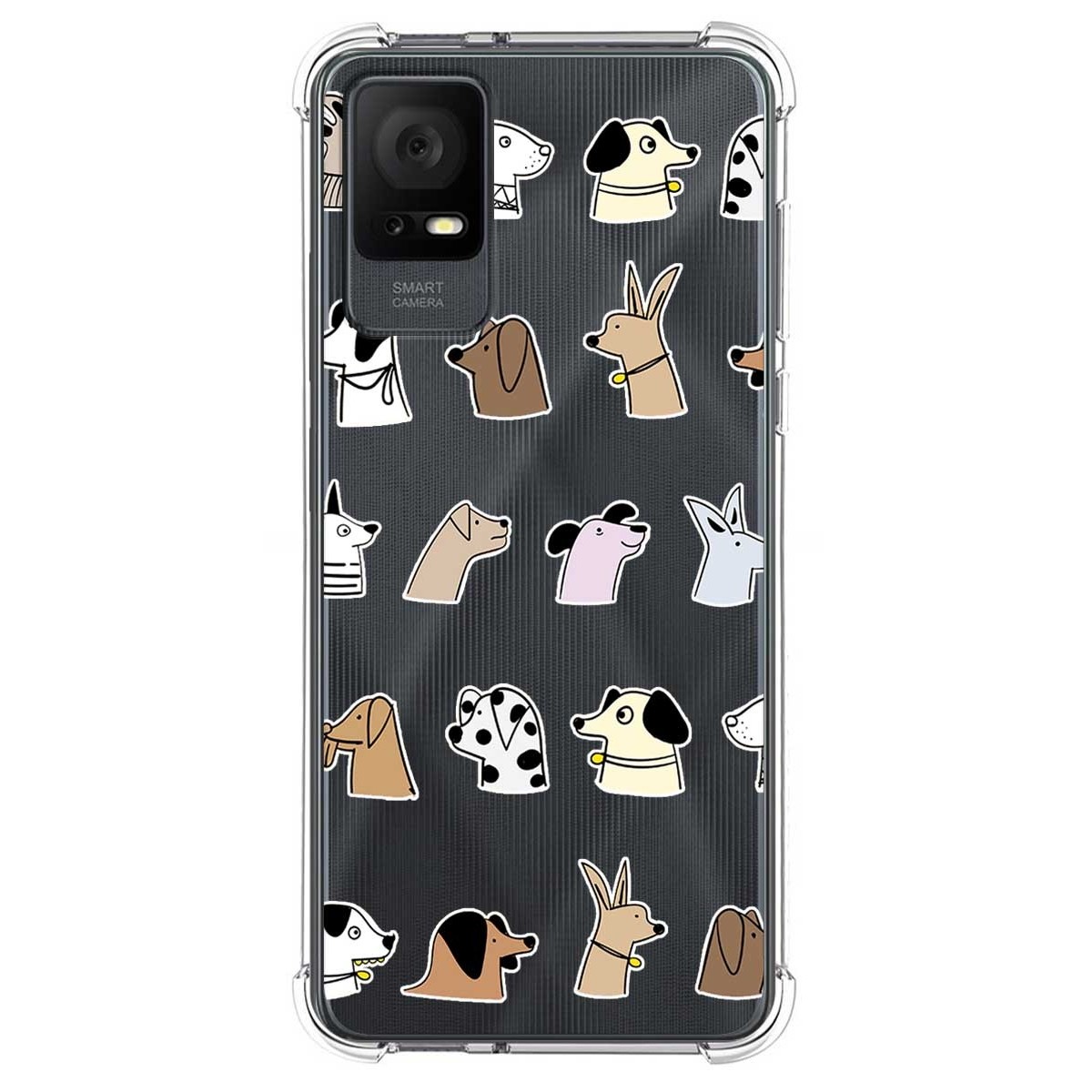 Funda Silicona Antigolpes para TCL 408 diseño Perros Dibujos