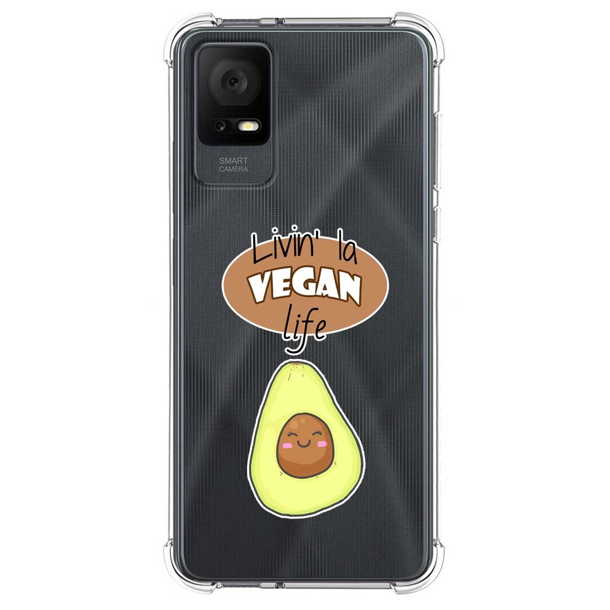 Funda Silicona Antigolpes para TCL 408 diseño Vegan Life Dibujos