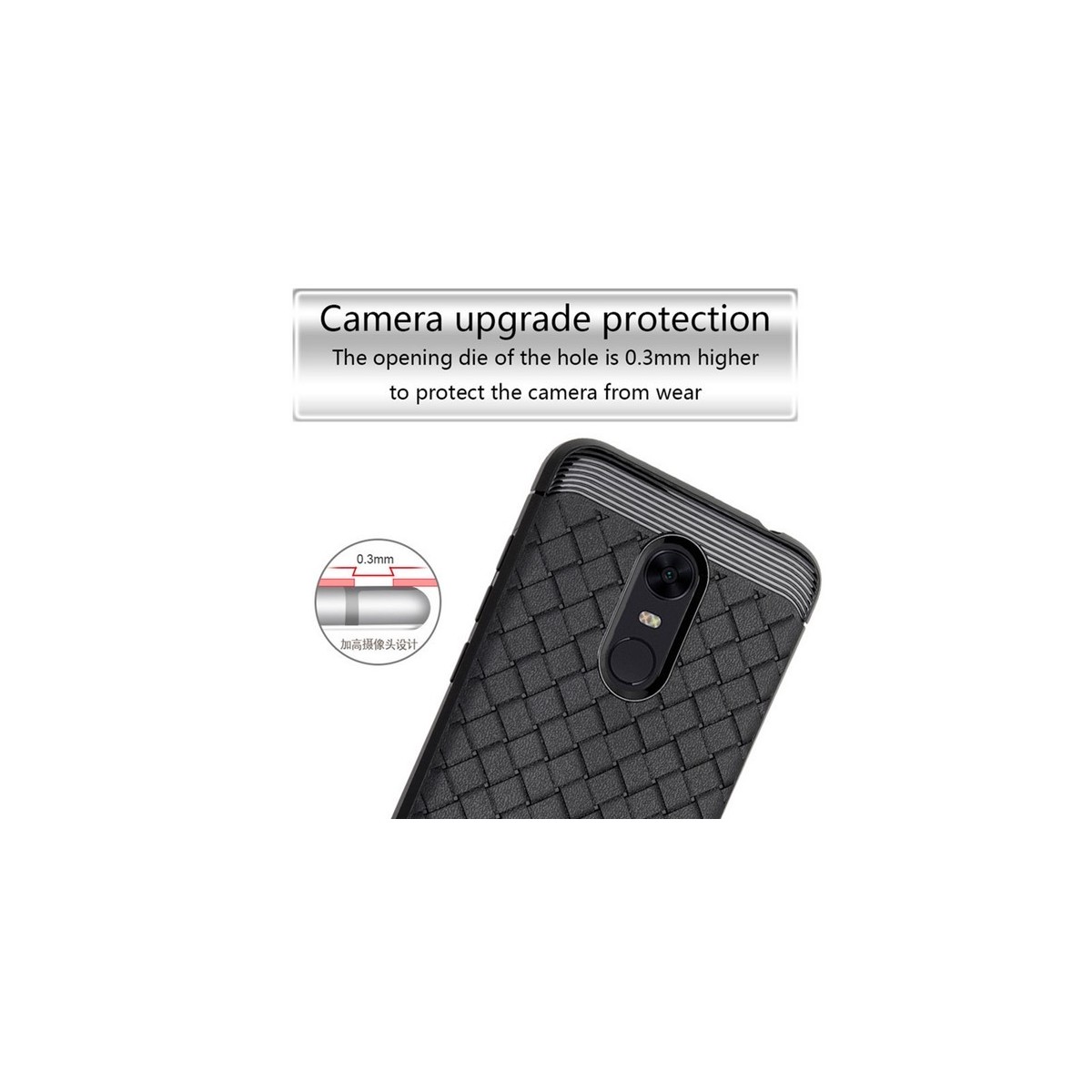 Funda Gel Tpu Tipo Grid Negra para Xiaomi Redmi 5