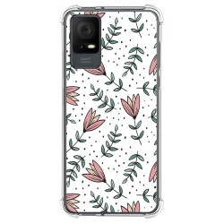 Funda Silicona Antigolpes para TCL 408 diseño Flores 01 Dibujos