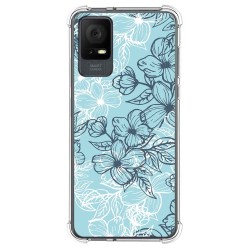 Funda Silicona Antigolpes para TCL 408 diseño Flores 03 Dibujos