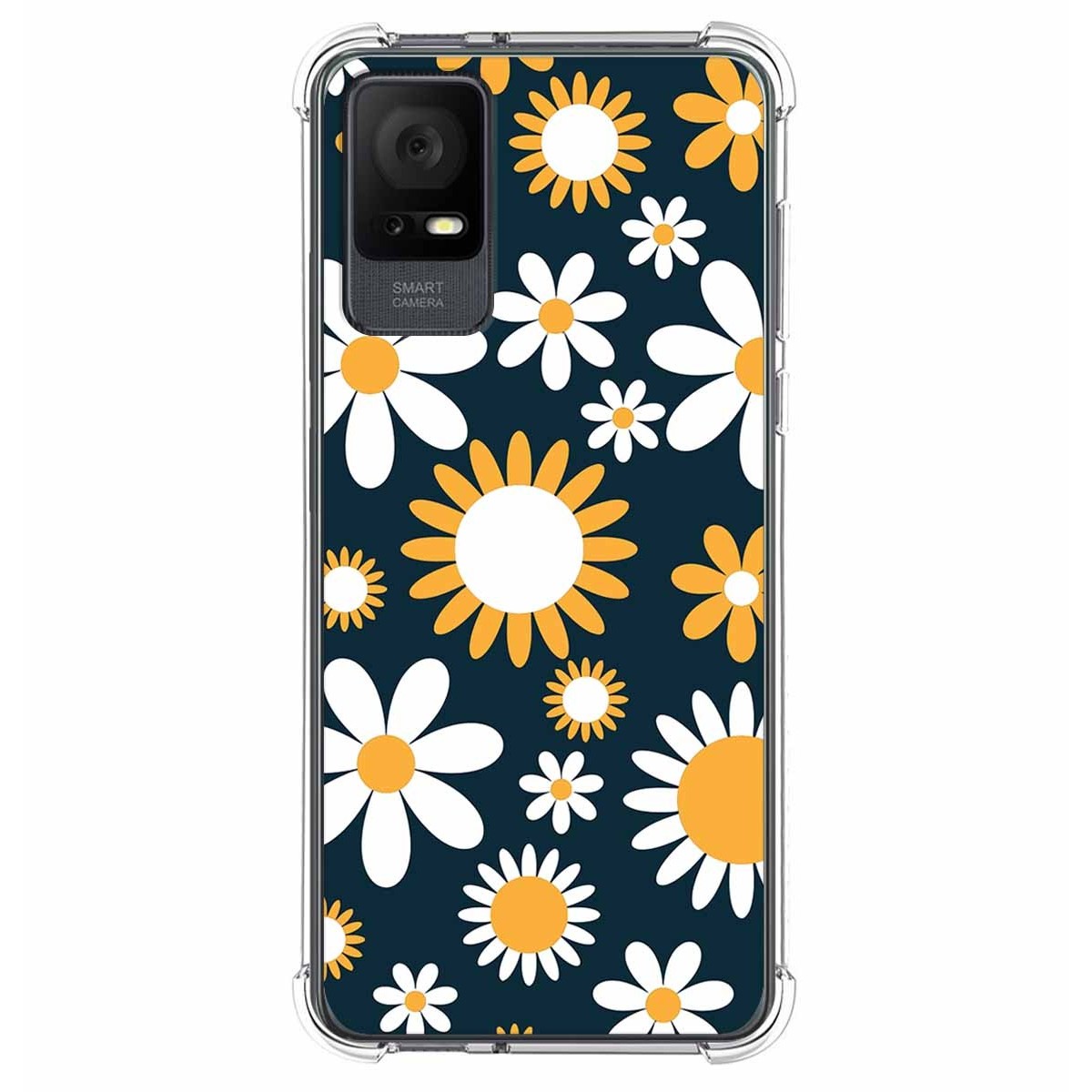Funda Silicona Antigolpes para TCL 408 diseño Flores 08 Dibujos