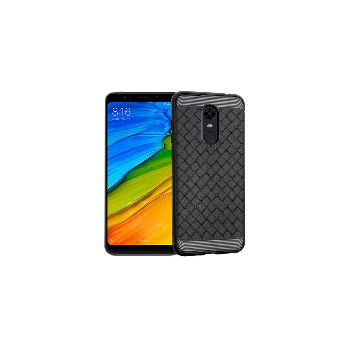 Funda Gel Tpu Tipo Grid Negra para Xiaomi Redmi 5 Plus