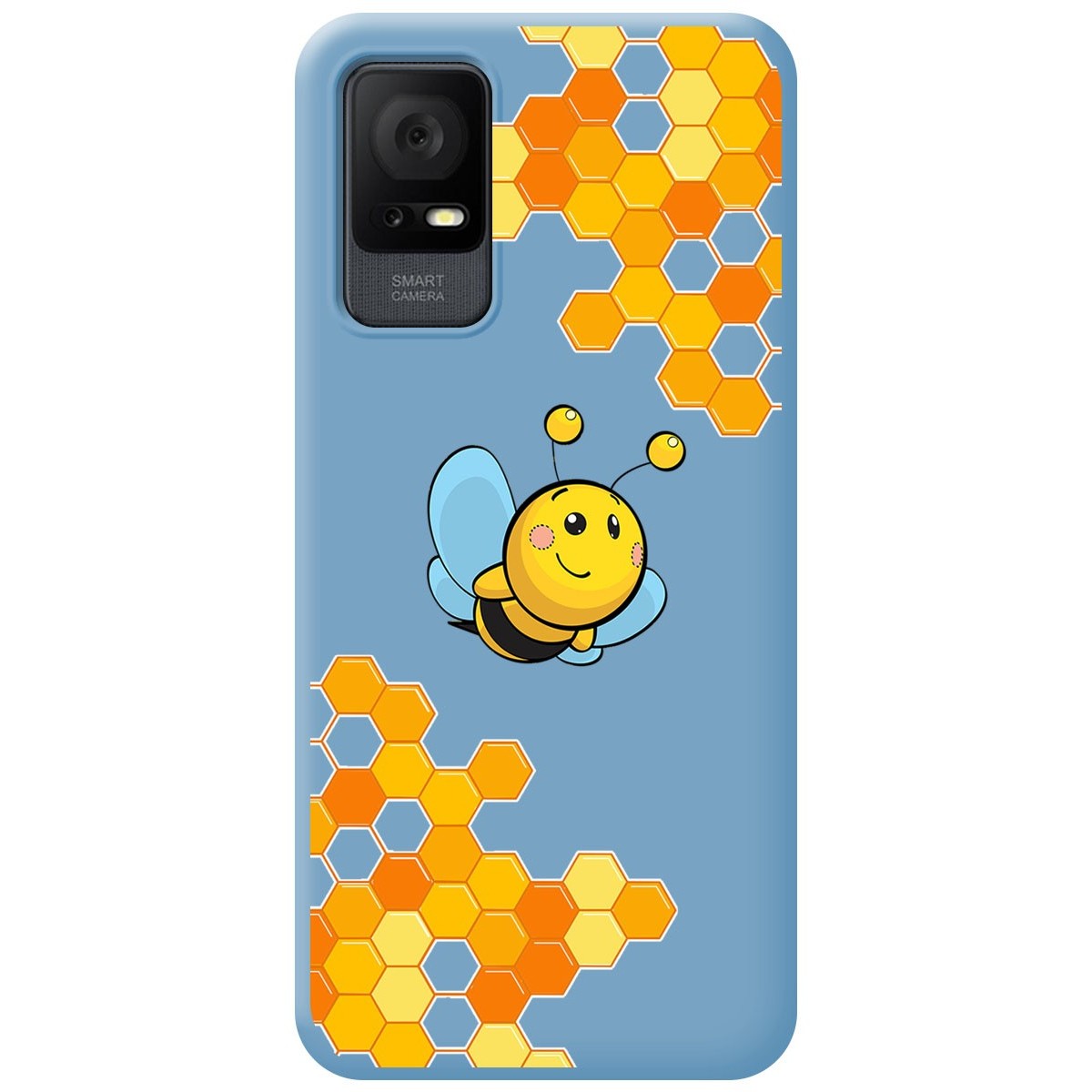 Funda Silicona Líquida Azul para TCL 408 diseño Abeja Dibujos