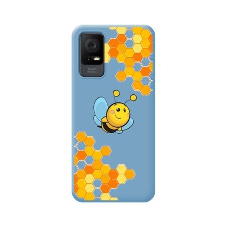 Funda Silicona Líquida Azul para TCL 408 diseño Abeja Dibujos