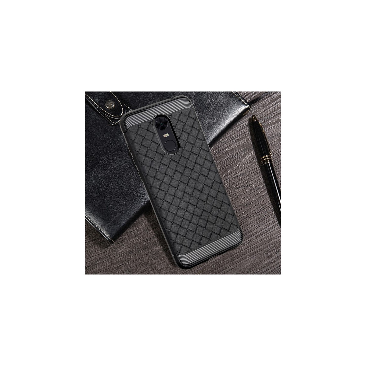 Funda Gel Tpu Tipo Grid Negra para Xiaomi Redmi 5 Plus