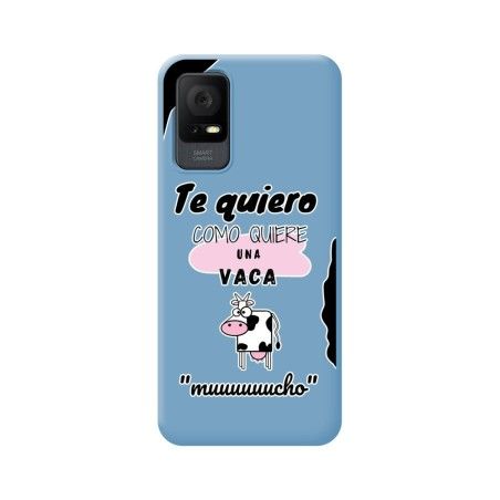 Funda Silicona Líquida Azul para TCL 408 diseño Vaca Dibujos