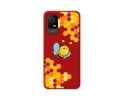 Funda Silicona Líquida Roja para TCL 408 diseño Abeja Dibujos