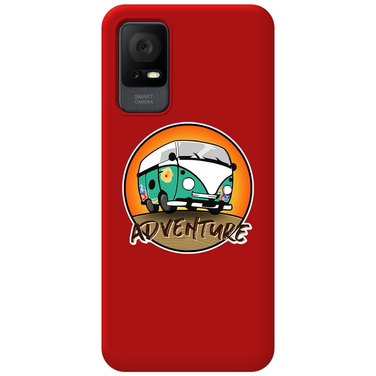 Funda Silicona Líquida Roja para TCL 408 diseño Adventure Dibujos