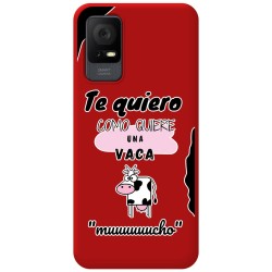 Funda Silicona Líquida Roja para TCL 408 diseño Vaca Dibujos