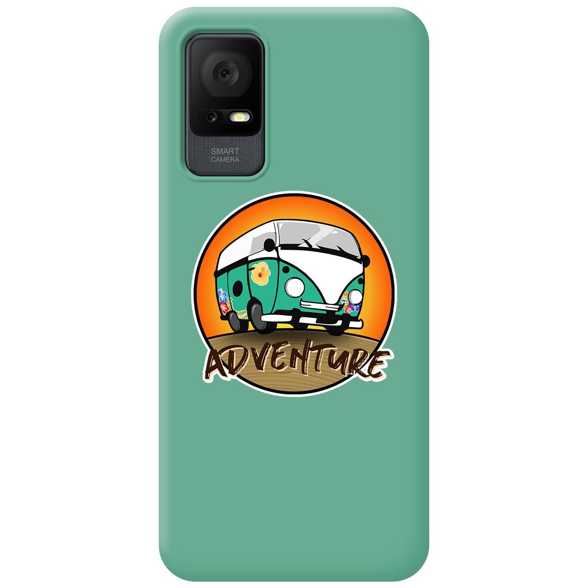 Funda Silicona Líquida Verde para TCL 408 diseño Adventure Dibujos