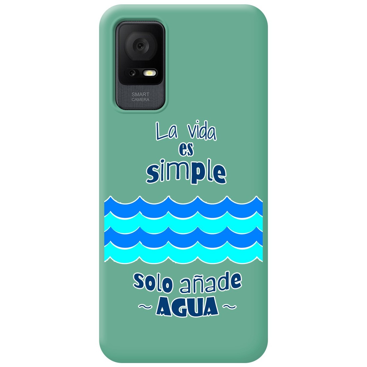Funda Silicona Líquida Verde para TCL 408 diseño Agua Dibujos