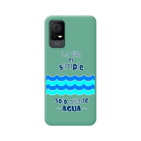 Funda Silicona Líquida Verde para TCL 408 diseño Agua Dibujos