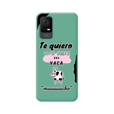 Funda Silicona Líquida Verde para TCL 408 diseño Vaca Dibujos