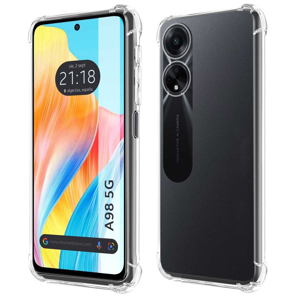 Funda Silicona Antigolpes Transparente para Oppo A98 5G