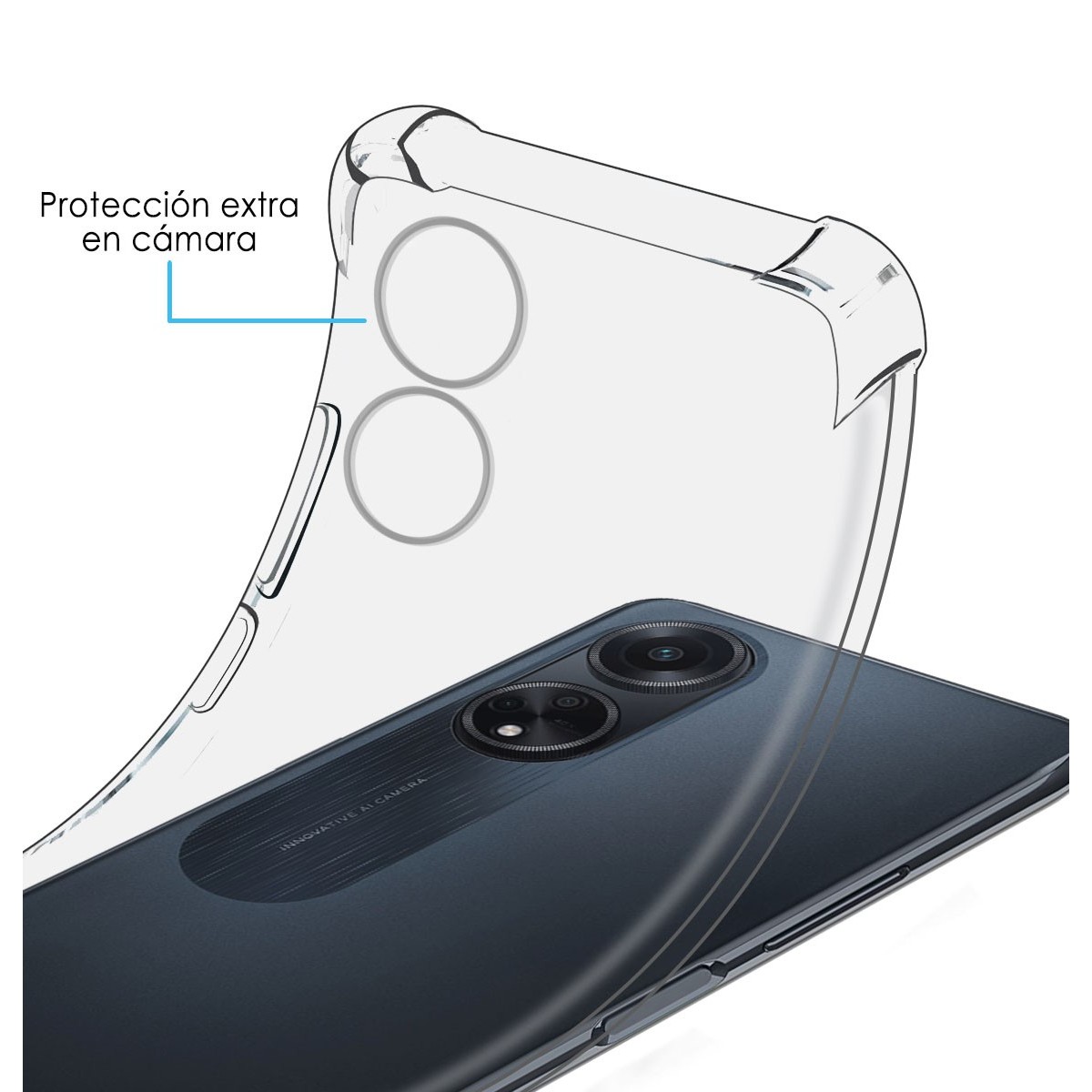 Funda Silicona Antigolpes Transparente para Oppo A98 5G