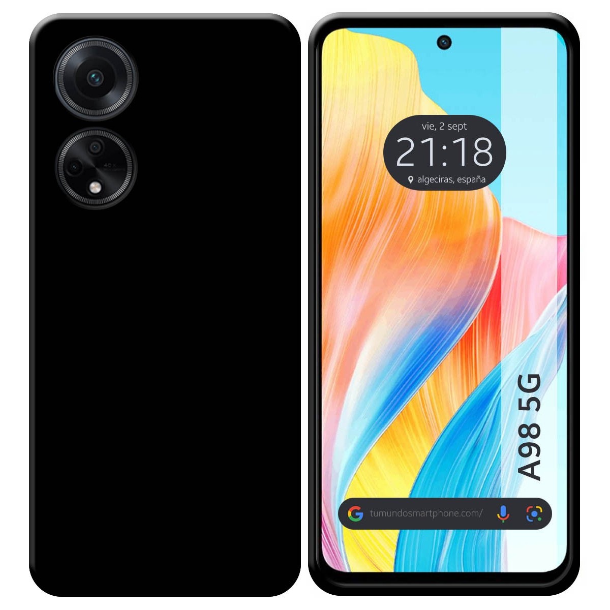 Funda Silicona Gel TPU Negra para Oppo A98 5G
