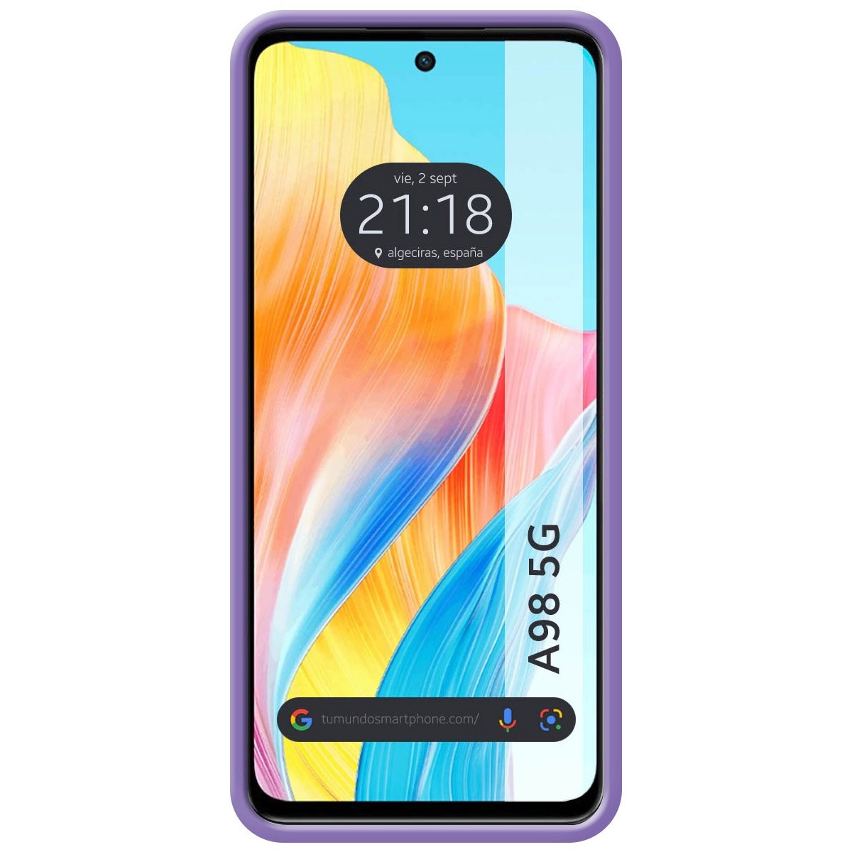 Funda Silicona Líquida Ultra Suave para Oppo A98 5G color Morado