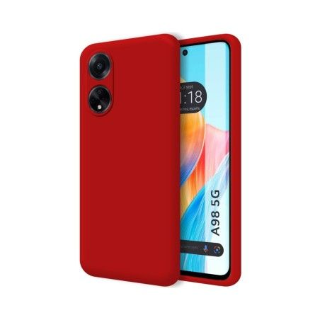 Funda Silicona Líquida Ultra Suave para Oppo A98 5G color Rojo