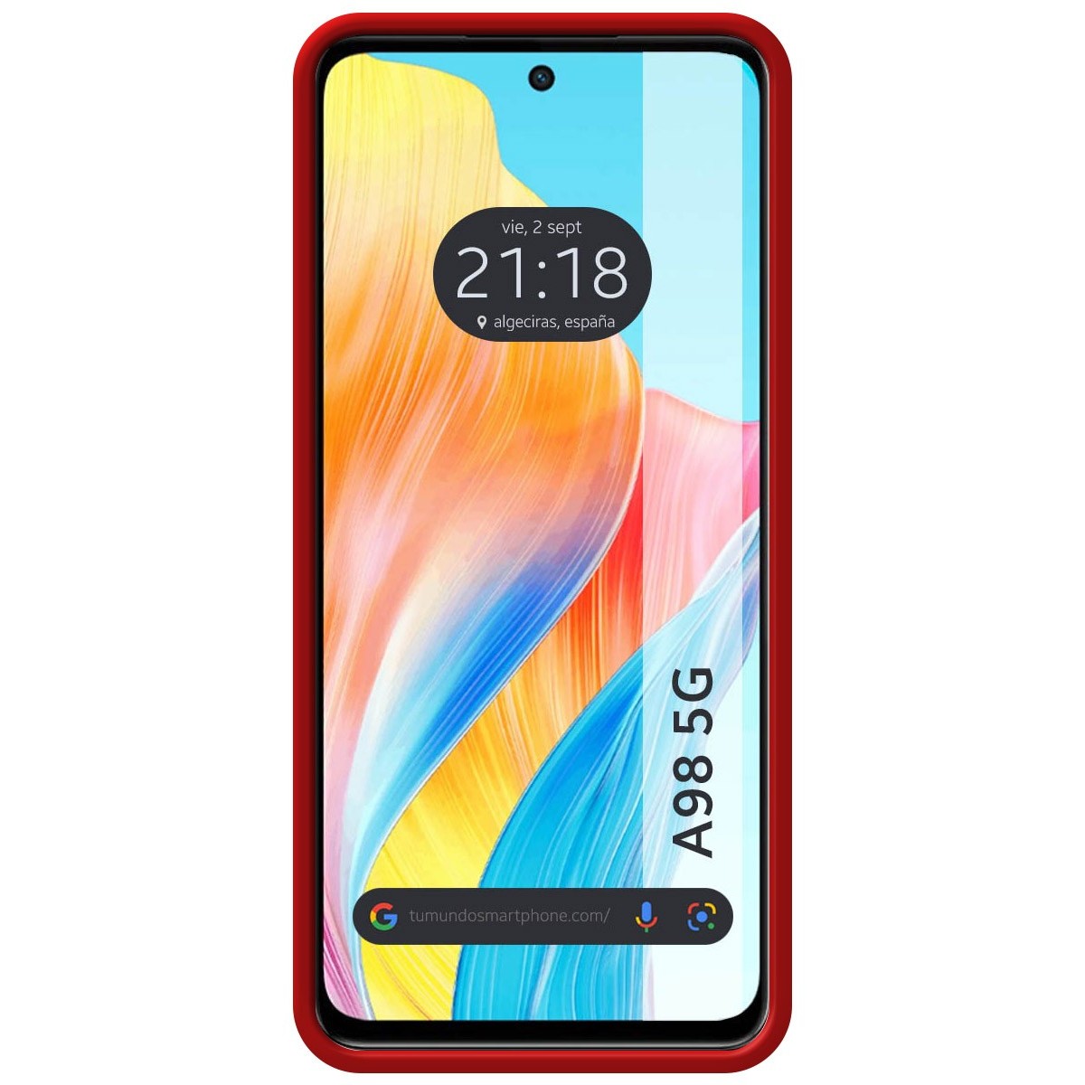 Funda Silicona Líquida Ultra Suave para Oppo A98 5G color Rojo