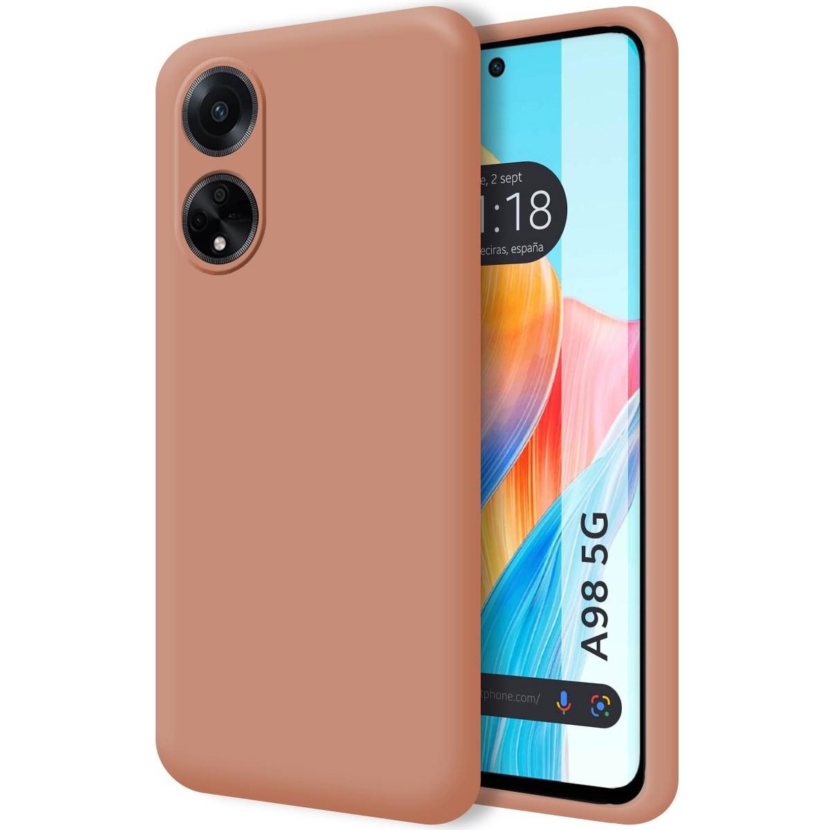 Funda Silicona Líquida Ultra Suave para Oppo A98 5G color Rosa