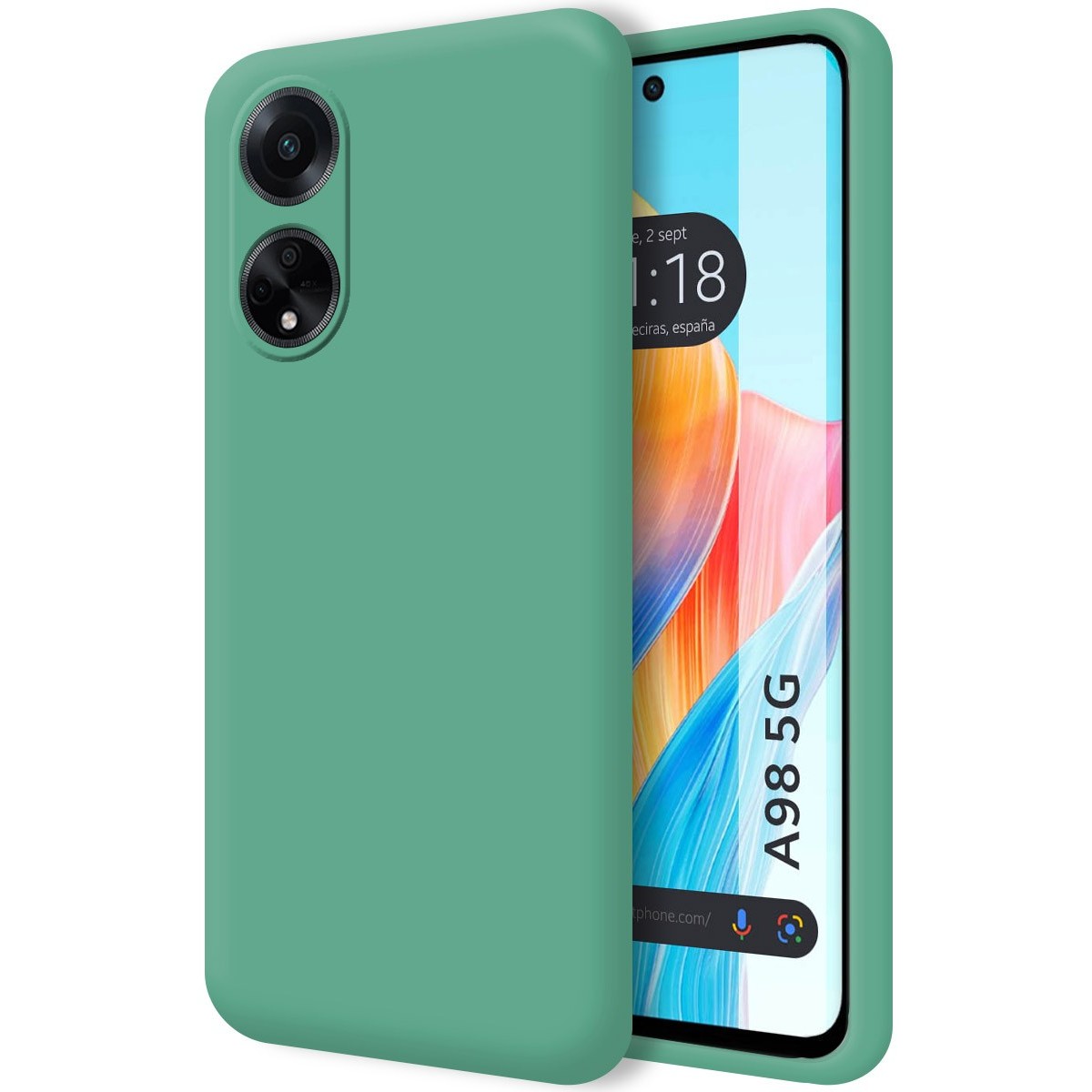 Funda Silicona Líquida Ultra Suave para Oppo A98 5G color Verde