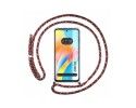 Funda Colgante Transparente para Oppo A98 5G con Cordon Rosa / Dorado