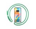 Funda Colgante Transparente para Oppo A98 5G con Cordon Verde Agua