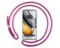 Funda Colgante Transparente para Realme 11 Pro / 11 Pro+ Plus con Cordon Rosa Fucsia