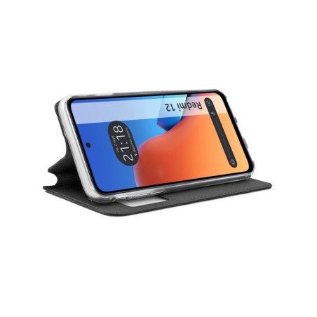 Funda Libro Soporte con Ventana compatible con Xiaomi Redmi 12 color Negra