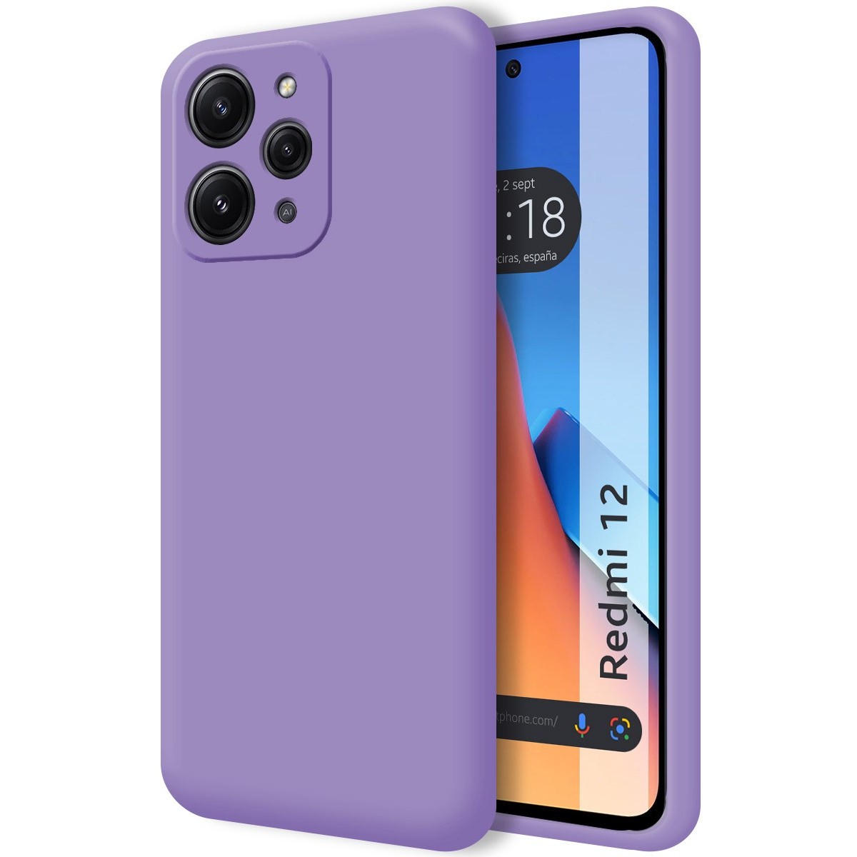 Funda Silicona Líquida Ultra Suave compatible con Xiaomi Redmi 12 color Morado