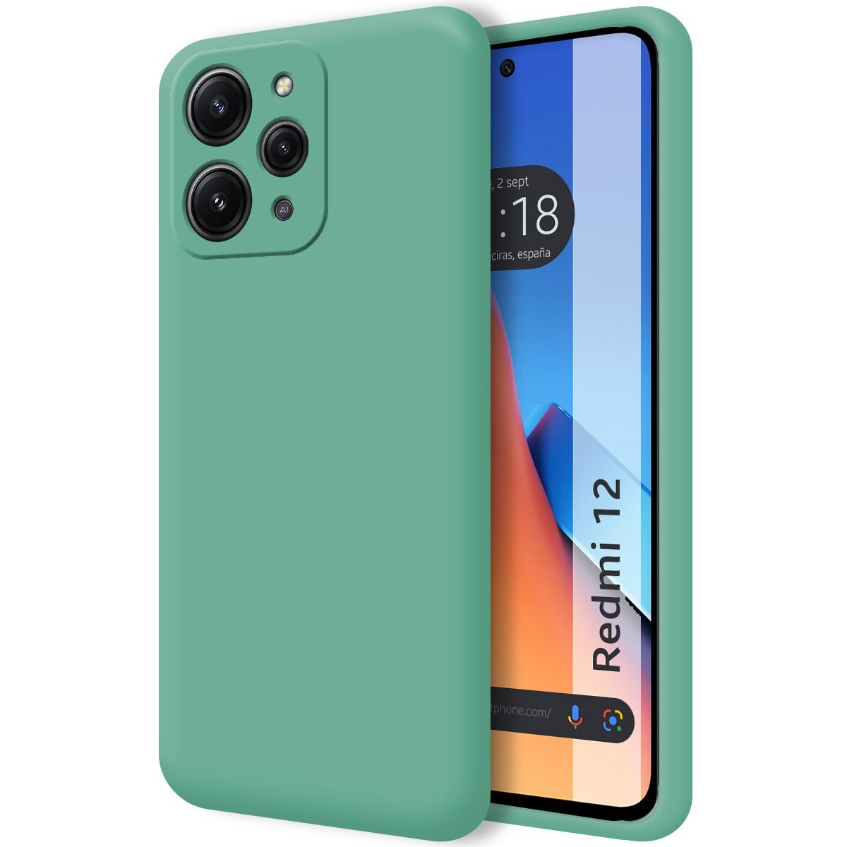 Funda Silicona Líquida Ultra Suave compatible con Xiaomi Redmi 12 color Verde