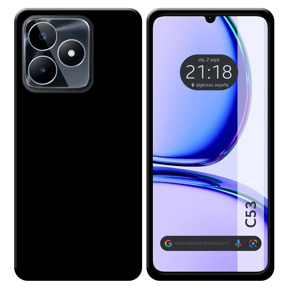 Funda Silicona Gel TPU Negra para Realme C53