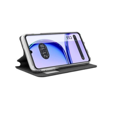 Funda Libro Soporte con Ventana para Realme C53 color Negra