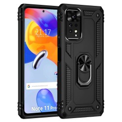 Funda Tough Armor con Anillo Giratorio Negra compatible con Xiaomi Redmi Note 12 4G