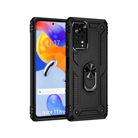 Funda Tough Armor con Anillo Giratorio Negra compatible con Xiaomi Redmi Note 12 Pro+ Plus 5G