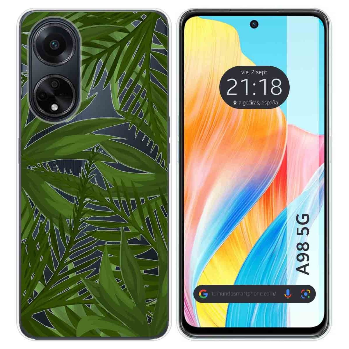 Funda Silicona Transparente para Oppo A98 5G diseño Jungla Dibujos