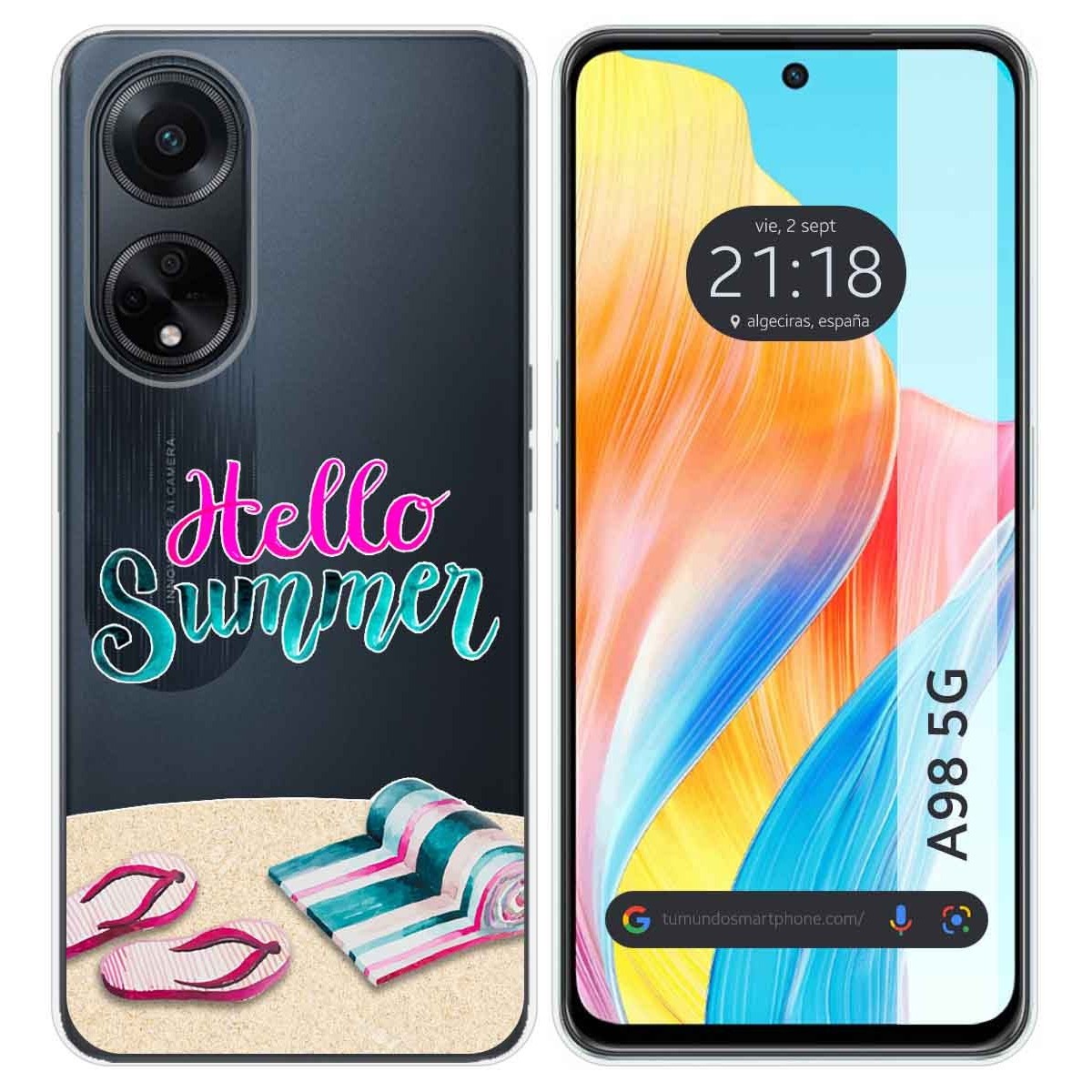 Funda Silicona Transparente para Oppo A98 5G diseño Summer Dibujos