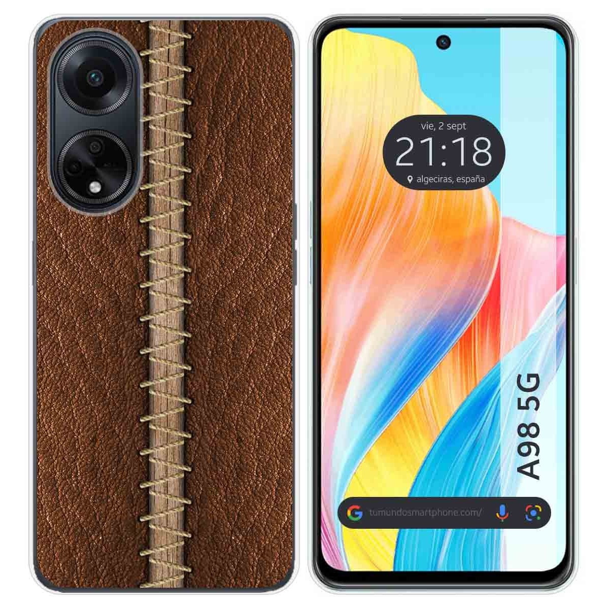 Funda Silicona para Oppo A98 5G diseño Cuero 01 Dibujos