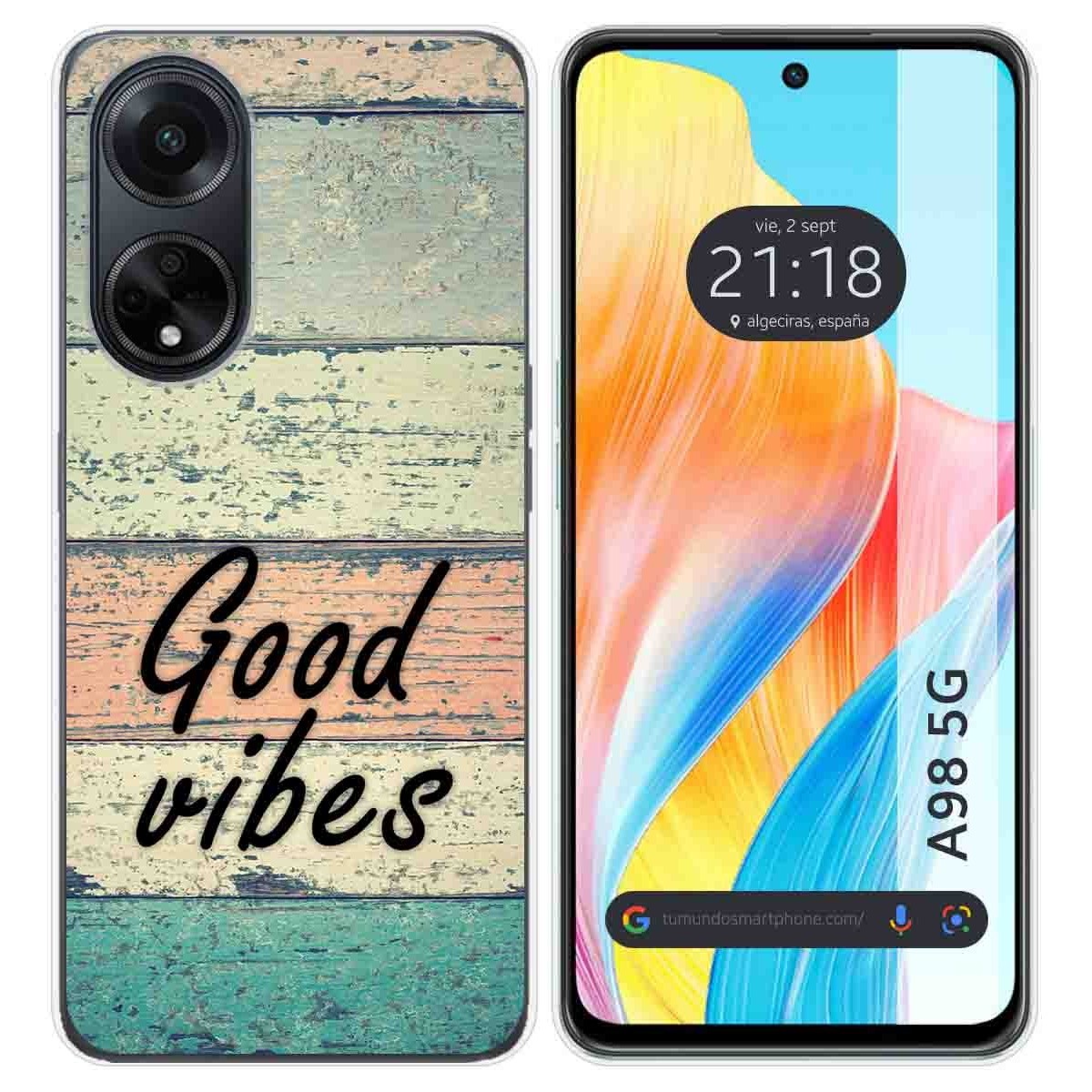 Funda Silicona para Oppo A98 5G diseño Madera 01 Dibujos