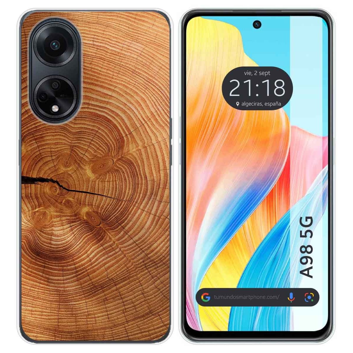 Funda Silicona para Oppo A98 5G diseño Madera 04 Dibujos