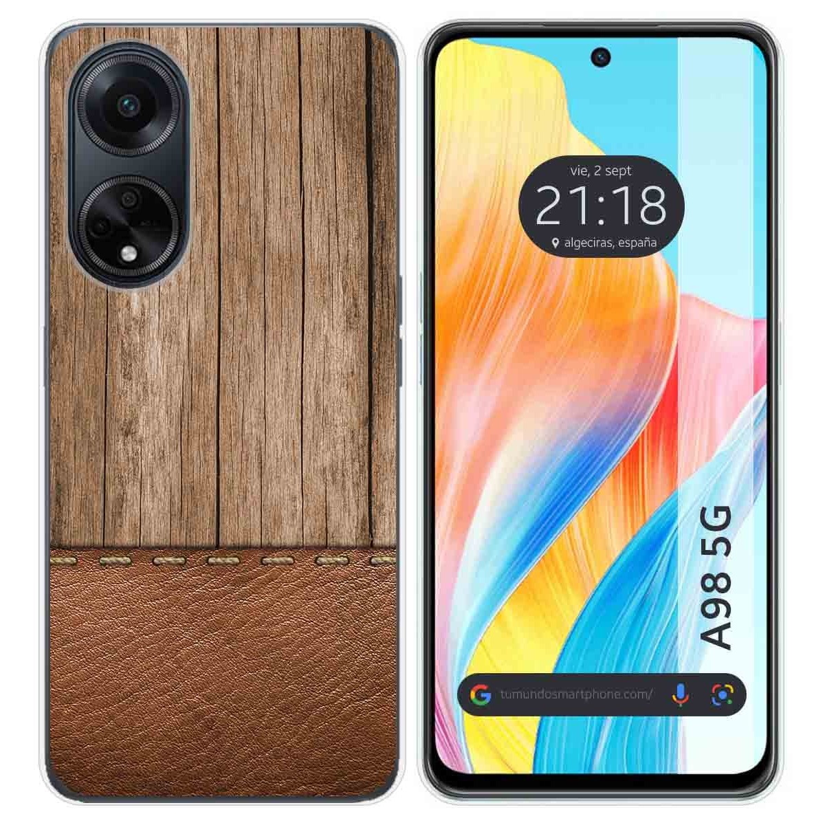 Funda Silicona para Oppo A98 5G diseño Madera 09 Dibujos
