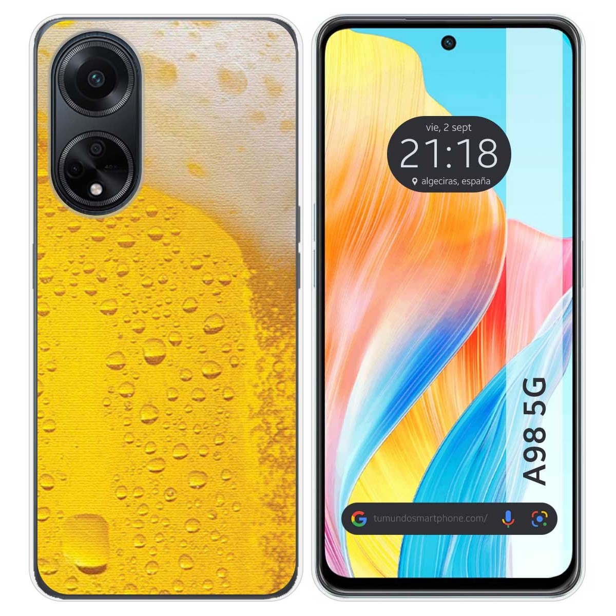 Funda Silicona para Oppo A98 5G diseño Cerveza Dibujos