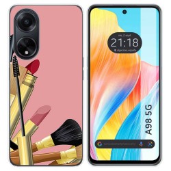 Funda Silicona para Oppo A98 5G diseño Brochas Dibujos