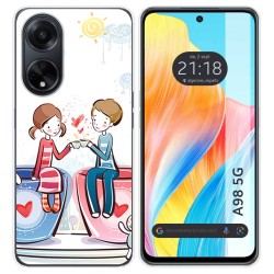 Funda Silicona para Oppo A98 5G diseño Café Dibujos